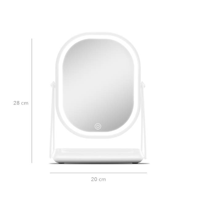 Gillian Jones Bordspejl m/LED lys og bakke - Hvid