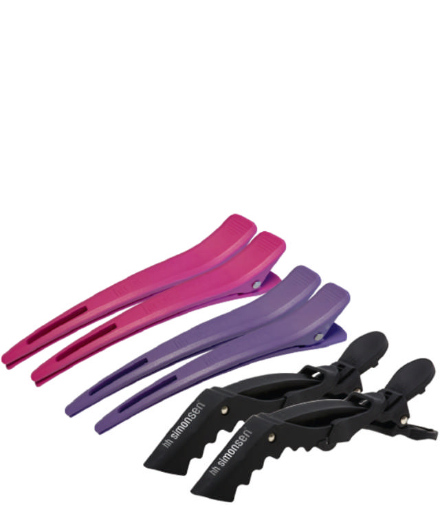 HH Simonsen Clips set - 4 stk. carbon + 2 stk. Crocodile