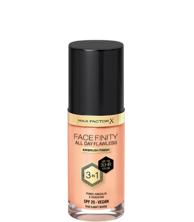 Max Factor All Day Flawless 3In1 Foundation 32 Light Beige, 30 ml. 30.00 Ml