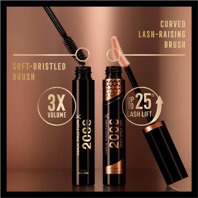 Max Factor 2000 Calorie Pro Stylist Mascara Black/Brown, 9 ml.